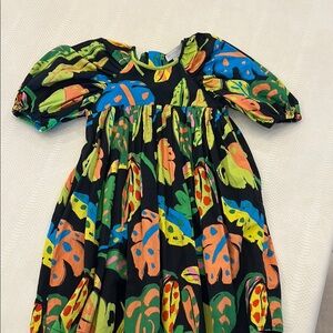 Colorful Leaf Print Dress